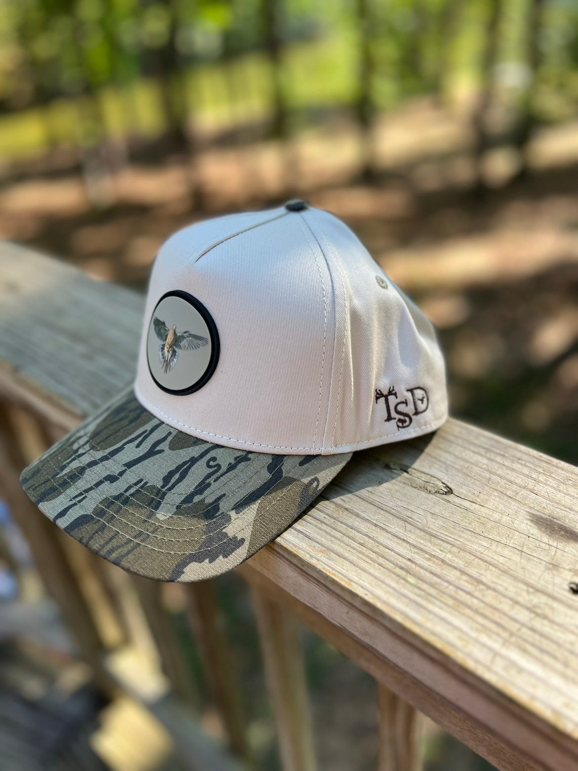 TSD Dove Trucker Hat in Khaki/Bottomland