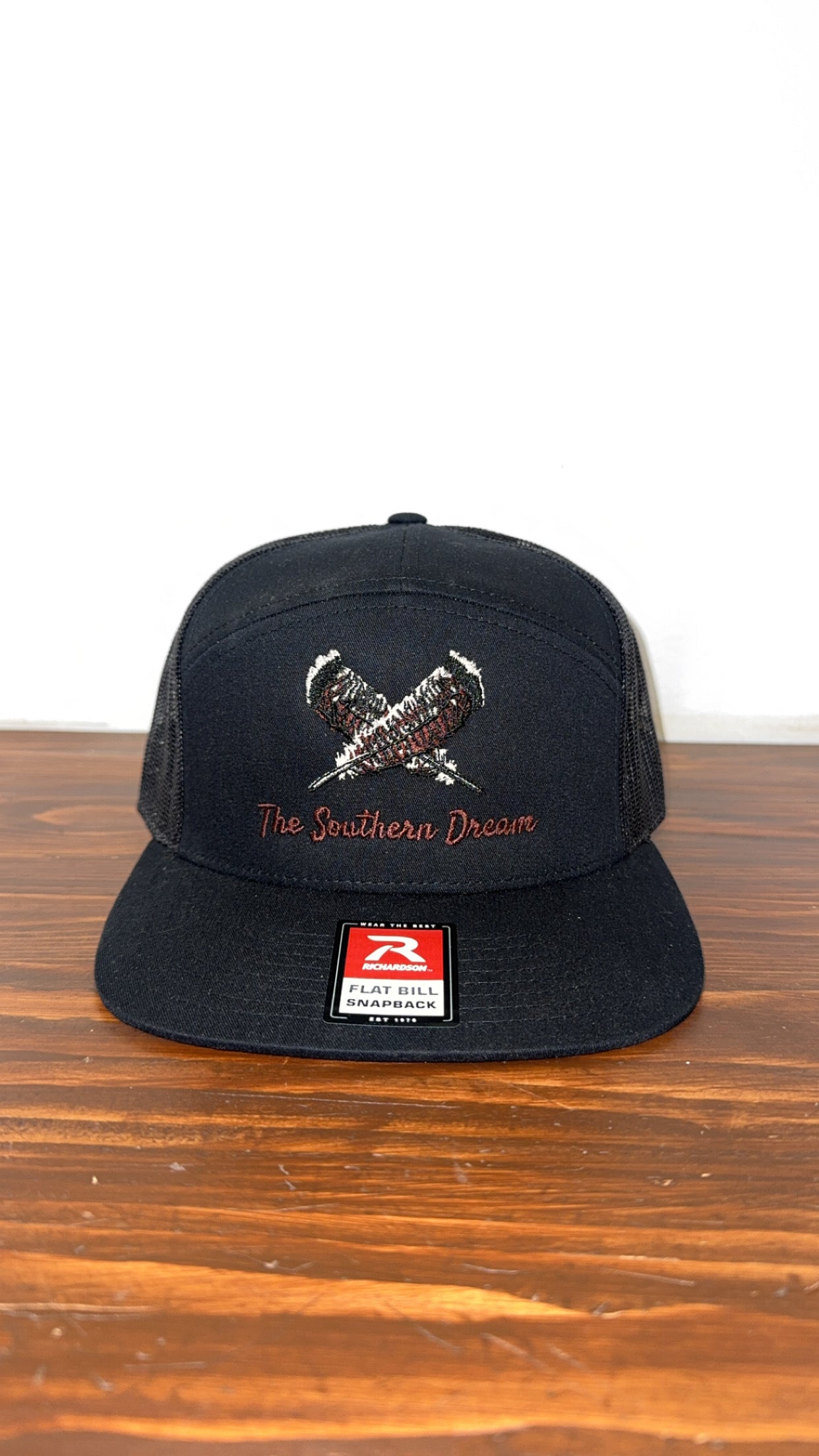 TSD Turkey Feathers 7 panel Hat in Black